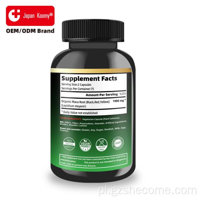 Kapsułki ekstraktu z korzenia MACA premium poprawiają energię